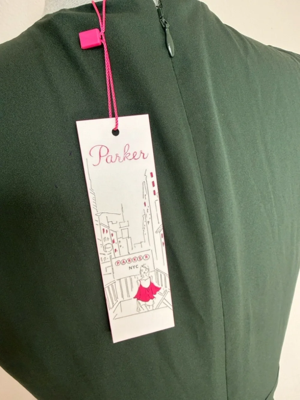 Parker Cacti Ruffle Wrap Mini Dress Flutter Sleeve Silk Blend S NWT - Picture 4 of 13